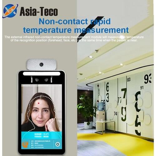 8 inch TCP/IP Dynamic face recognition Thermal time attendance access control temperature detection 30000 faces