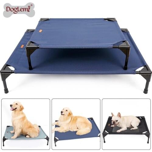 Breathable summer dog kennel, outdoor ultra-light foldable camp bed, moisture-proof bed, removable and washable pet kennel