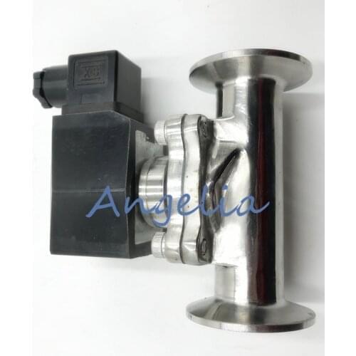 AC220V DC24V 3/4" DN20 Electric Sanitary Solenoid Valve Stainless Steel 304 Tri Clamp OD 50.5mm Normally Closed