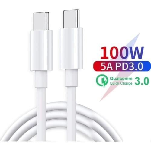 100W USB C To USB Type C Cable 5 Core PD Fast Charging Cord USB-C Type-c Cable For Xiaomi mi 10 Pro For Samsung S20 Macbook iPad