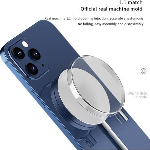 Kjoew Anti-scratch Hard Plastic Case For iPhone 12 Wireless Charging Accessories Case Clear Wireless Charger Protective Case
