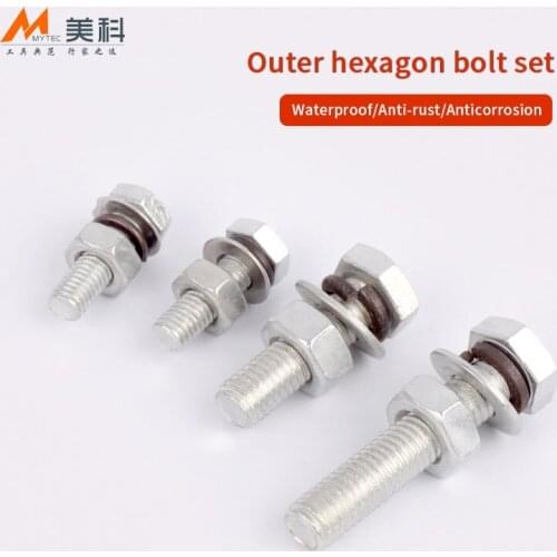 M8/M10 Bolts Set Galvanized External Hexagonal Bolt Gasket Combination Fixed Screw Anti-rust Durable Screw Bolt And Nut Set