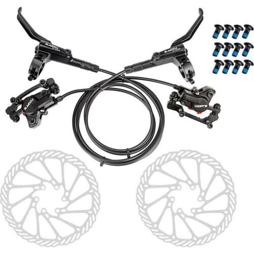 MTB Bike Hydraulic Oil Disc Brake Set Rotor Caliper Right Front Left Rear Bicycle Scooter Cycling Parts Hydraulic Oil Disk