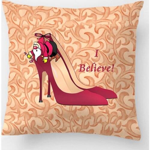 Red High Heel Shoes Santa Elf I Believe Throw Pillow Case Decorative Cushion Cover Pillowcase Customize Gift By Lvsure