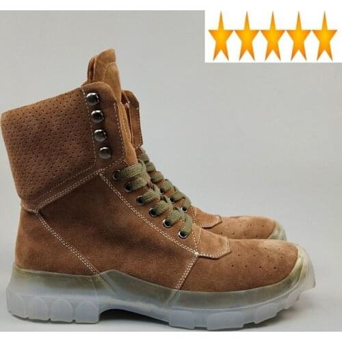 Ankle High Luxury Trainers Cow Leather Winter Boots Lace Up Men Casual Motor Sneaker Flats Transparent Platform Shoes