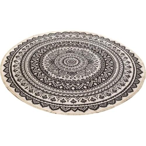 Round Rugs Bedroom Rugs Bohemian Mandala Circle Rugs Suitable for Family Living Room Coffee Round Rugs