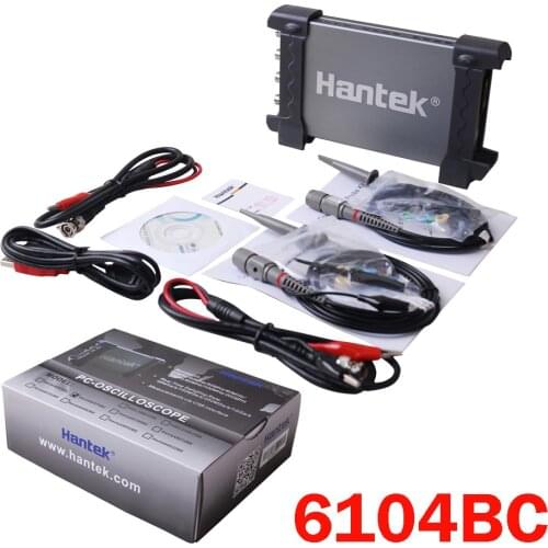 Hantek 6104BC 100MHz Logic Analyzer Digital Multimeter Oscilloscope Tester USB 2 Channels Handheld Portable PC based Storage