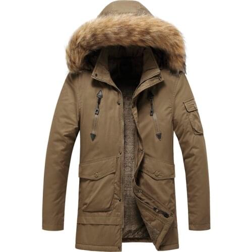 Fur Collar Men Winter Jacket 2021 Fashion Casual Warm Coat Windproof Hooded Men Parkas
