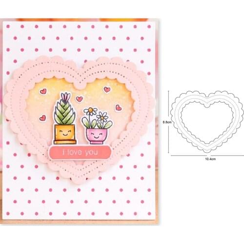 Heart Basic Border Frame Set Metal Cutting Dies for DIY Scrapbooking Photo Album Decor Embossing Paper Card Crafts Die Cut 2020