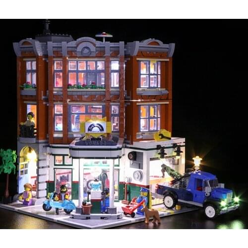 Led Light Set For 10264 Street corner car repair station Building Blocks ,decorate for childrens toys (led only,no blocks)