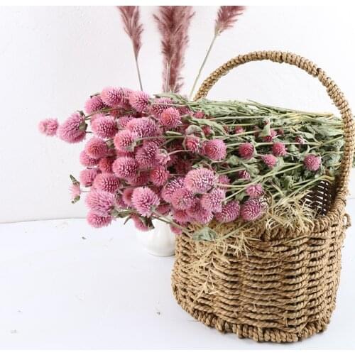 Natural Dried Flowers Bouquet Plants Autumn Home Decor Gomphrena Globosa Mothers Day Gift Wedding Party Living Room Decoration