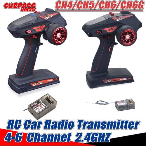 SURPASS HOBBY CH4 CH5 CH6 CH6G RC Car Radio Transmitter Digital Response Gyroscope 2.4GH 4/5/6 Channel Receiver for RC Car Boat