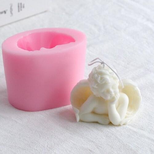 Kawaii Thinking Little Angel Baby DIY Candle Mold Silicone Home Christmas Table Manual Kitchen Decoration Accessories