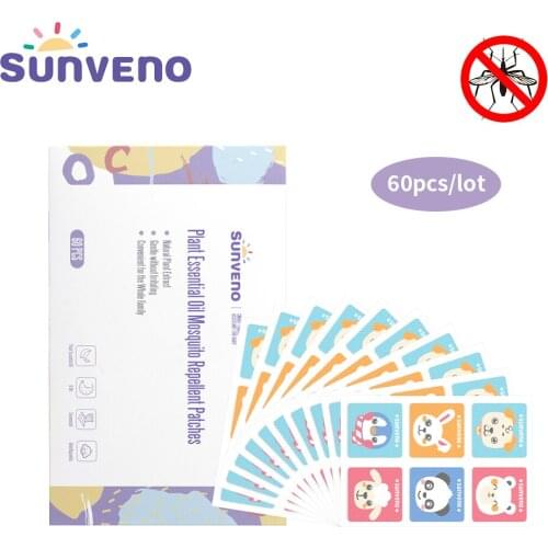 Sunveno 60pcs/Lot Natural Mosquito Repellent Sticker 100% Anti Mosquito Non Toxic Pure Essential Oil Keeps Insects Far Away