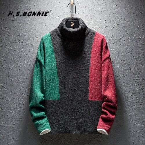 2019 Mens Winter Thick Warm Cashmere Sweaters Men Turtleneck Knitted Brand Casual Sweaters Slim Fit Pullover Male Knitwear