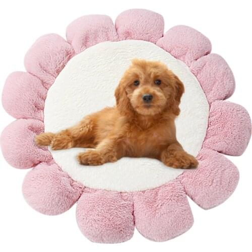 Warm Plush Dog Bed Flower Pet Lounger Cushion For Small Medium Large Dogs & Cat Winter Dog Kennel Puppy Mat Pet Bed
