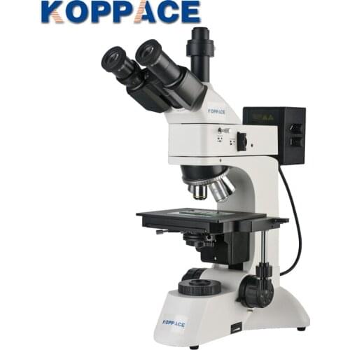 KOPPACE 50X-500X Trinocular Metallurgical Microscope Transflective lighting System WF10X Eyepiece Industrial Microscope