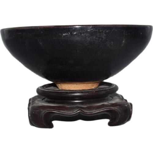 Decoration of Jiazhou kilns wooden leaf cup, Tianmu glaze, leaf bowl in Song Dynasty