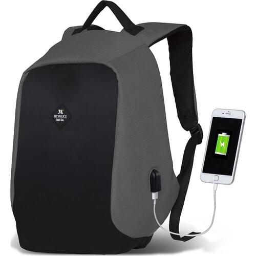 My Valice Smart Bag Secret Usb Charger Input Smart Backpack Gray