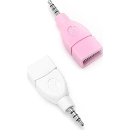 Universal 3.5mm Male Aux Plug Jack To USB 2.0 Female Converter Adapter
