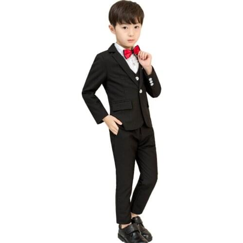 2-9Y Boys Formal Blazer Suit Kids Jacket Vest Blouses and Pants Suit for Weddings Costume Baby Outfits Children Clothes