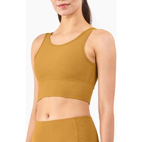 Yoga Vest for Women Fitness Bodybuilding Active Wear Sport Tops Solid Color Black White Seamless Striped Pattern Crop Top