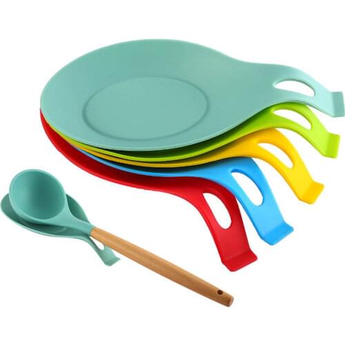 Hot 1Pc Silicone Glass Coaster Insulation Spoon Rest Heat Resistant Drink Tray Spoon Pad Eat Mat Pot Holder Kitchen Accessories