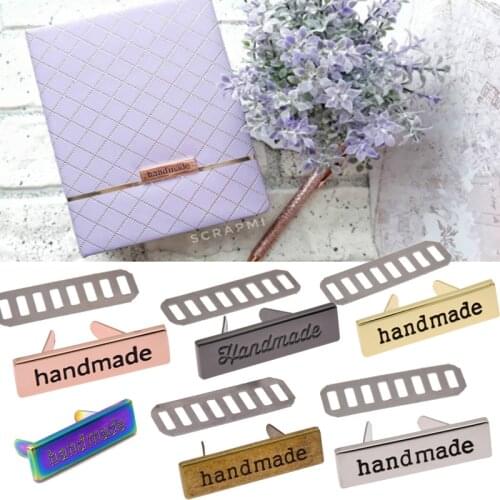 10Pcs Alloy Labels Rectangle Metal Handmade Garment Labels Tags For Jeans Shoes Bags Tags DIY Craft Decoration Accessories