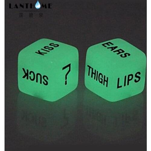 2Pcs Luminous Sexy Dice Beautiful Appeal Dice Exotic Posture Play Dices Fetish Love Dice Sex Toys Romance Erotic Craps Adult