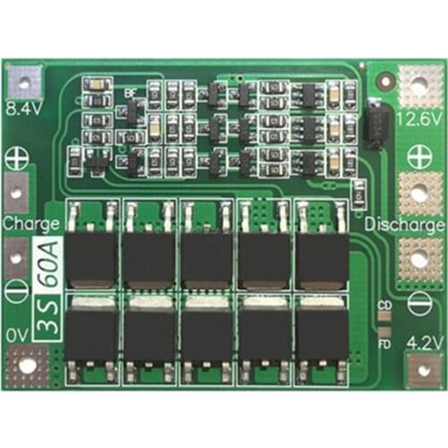 3S 60A BMS board/ Li-ion 12.6V 18650 BMS PCM battery protection board for li-ion battery