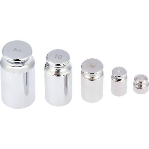 5Pcs Weight 1g 2g 5g 10g 20g Chrome Plating Calibration Gram Scale Weight Set for Digital Scale Balance
