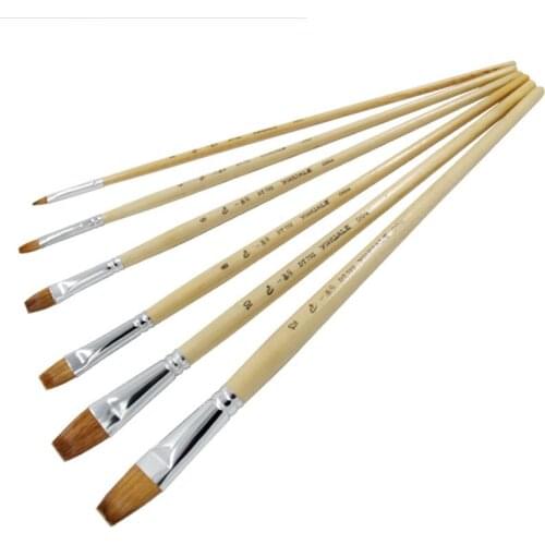 6pcs/Set,high quality weasel hair level peak Watercolor gouache acrylics oil painting pen special for examination painting brush