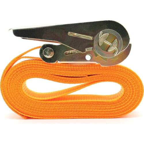 Car 13ft Cargo Strap Orange Porable Heavy Duty Tie Down Luggage Lashing Strong Ratchet Strap Belt with Metal Buckle Motorcycle