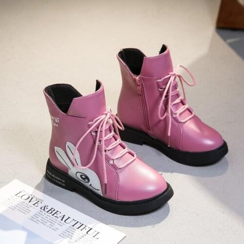 Ankle Boots for Kids Children Winter Shoes Girls Cartoon Character Print Chelsea Boots Girls Autumn Leather Rubber Martin Boots