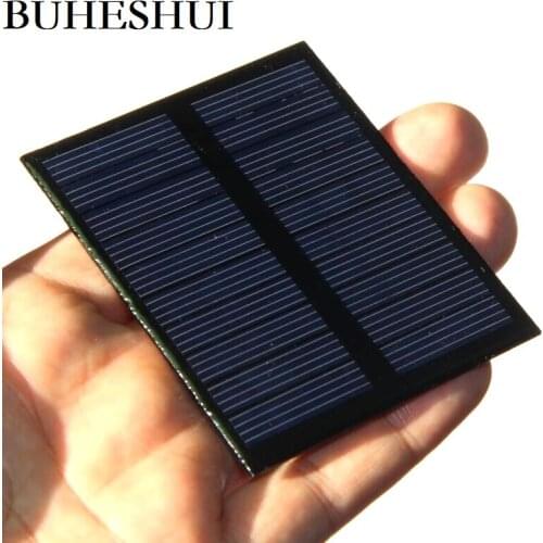 BUHESHUI 5V 100MA Mini Solar Cell Module DIY Polycrystalline Solar Panel Toy Charger For 3.7V Light Battery Epoxy 72*58MM 5pcs