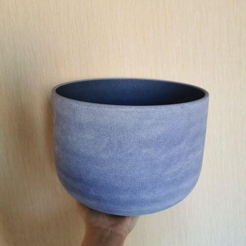 F Note Sapphire Gemstone Fusion Frosted Quartz Crystal Singing Bowl 10 inch Heart Chakra