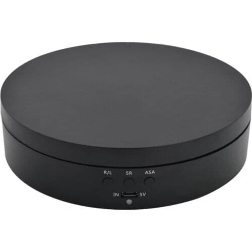 Black Rechargeable Turntable Display Stand, 360 degree Rotation Speed/Angle Adjustable for Photography/Jewelry Display