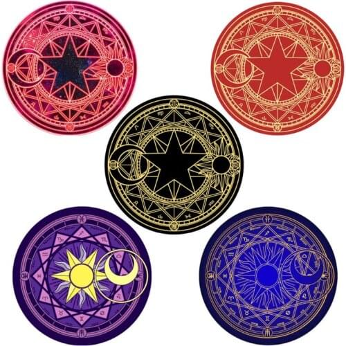 Diameter 60cm Cartoon Rug Round Tarot Tablecloth Sun Moon Divination Party Board Game Table Pad
