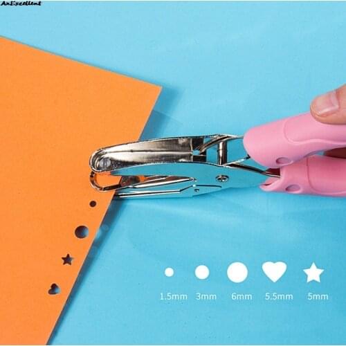 Handle Hole Punch Single Hole Puncher Diy Loose-leaf Paper Cutter 1.5mm/3mm/5.5mm/5mm/6mm For Scrapbooking Office Binding Tools