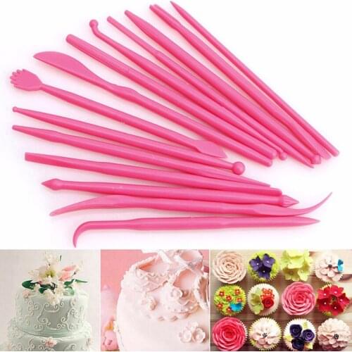 Fondant Cake Carved Group Shaping Baking DIY Tools 14PCS/Lot Popular High Quality Sculpture Group Cake Flower Baking Tools