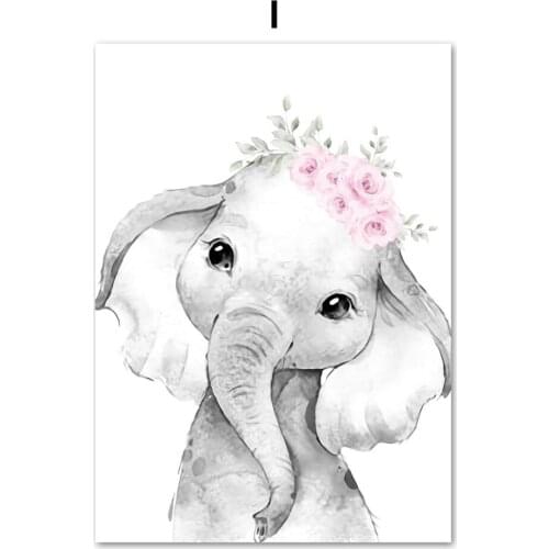 Rabbit Tiger Lion Giraffe Pink Flower Printed Canvas 11CT Cross-Stitch Embroidery Full Kit DMC Threads Sewing Craft Design