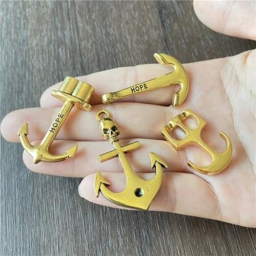 JunKang 5pcs Letter Hope anchor rope sea Charm pendant DIY handmade necklace bracelet jewelry accessories for jewelry making