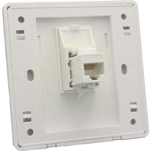 Computer Network Cable Socket Wall Plate One Port Single Socket Panel RJ45 Network Ethernet 6 CAT Type LAN Outlet T2C5 Face J8K8