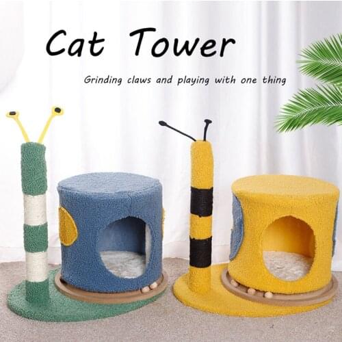 Cat tree Cat climbing with nest cartoon bee turntable cat toy cat paw grinding cat climbing with nest
