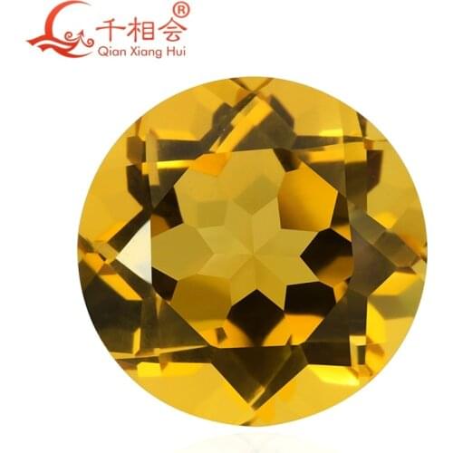 Round shape natural cut beautiful natural citrine crystal gemstone
