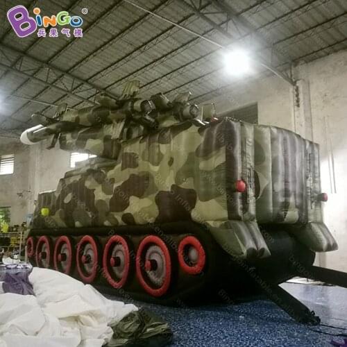 Multipurpose 7x2.8x3.8mH inflatable missile tank for children education / giant missile tank model balloon toys for sale