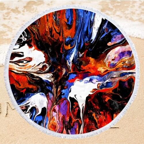 Fashion Quicksand Pattern 150cm Round Beach Towel Soft Microfiber Summer Beach Towel Sport Yoga Mat Picnic Pad