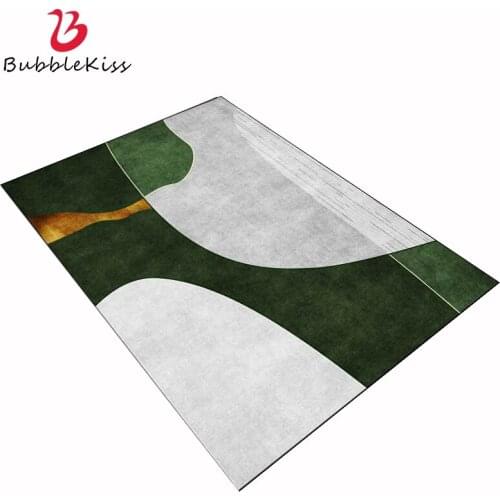 Bubble Kiss Soft Carpets For Bedroom Modern Curve Geometry Dark Blue Gold Gray Floor Mats Customized Living Room Decor Area Rugs