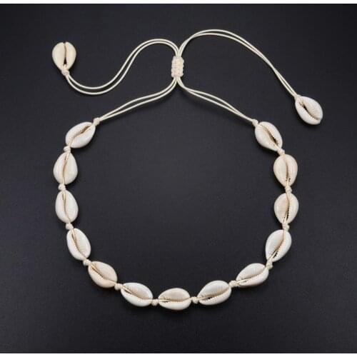 Bohemian Shell Necklace Women Summer Beach Seashell Collar Choker Handmade Clavicle Rope Chain Fashion Vsco Girl Jewelry Gifts