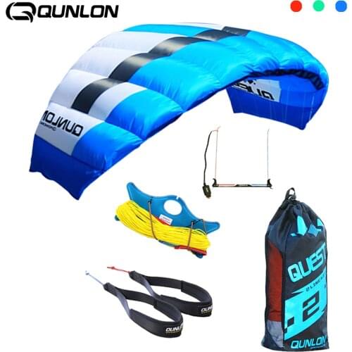 Quest 3㎡ Dual Line Parafoil Kite Suitable for Beginner Power Trainer Kite Beach Parachute Kitesurf Sports With Flying Set